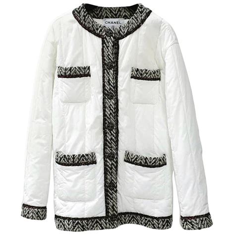 chanel black and white puffer jacket|old chanel jackets for sale.